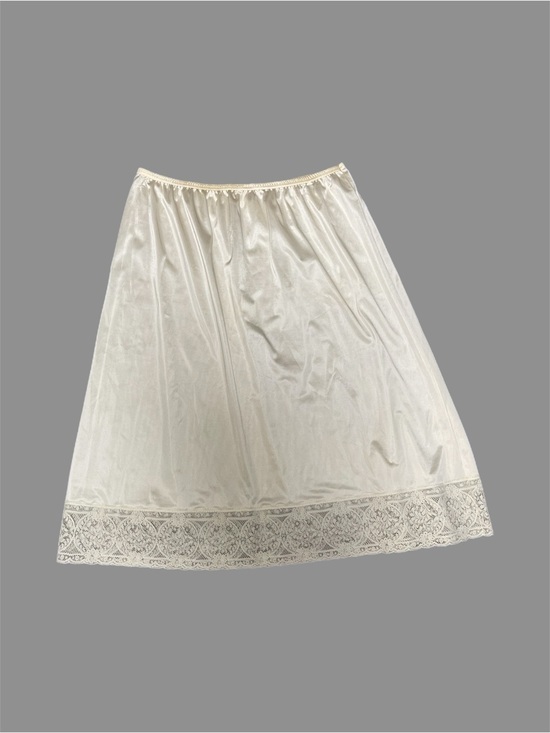 Vintage 1970s Lace Trim Slip Skirt Made In Usa